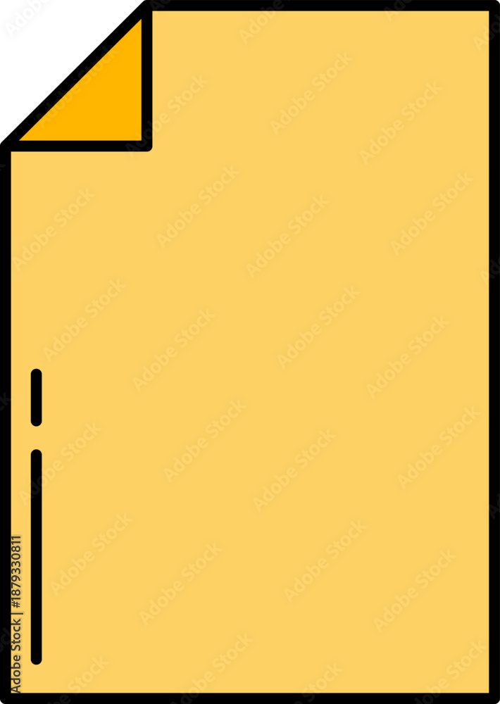 Obraz premium Yellow Document Paper Page Icon