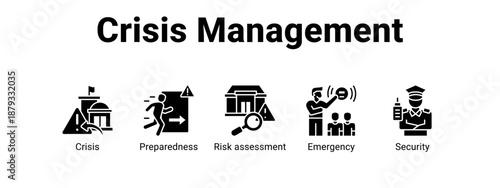 Crisis Management web banner icon vector illustration concept for  with icon of Crisis, Preparedness, Risk.