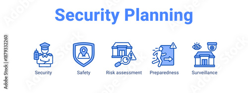 Security Planning web banner icon vector illustration concept for  with icon of Security, Safety, Risk.