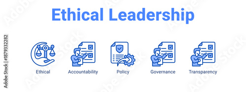 Ethical Leadership web banner icon vector illustration concept for  with icon of Ethical, Accountability.