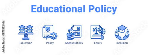 Educational Policy web banner icon vector illustration concept for  with icon of Education, Policy.