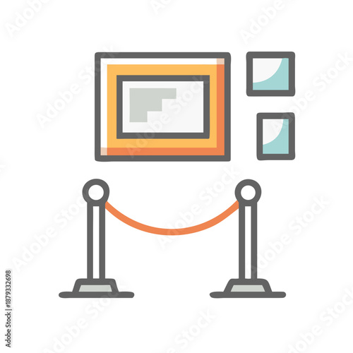 Art Gallery Exhibition Featuring Minimalist Icon and Frame Design Elements