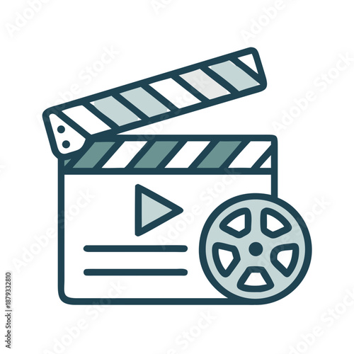 Clapperboard Icon Representing Video Production and Media Creation