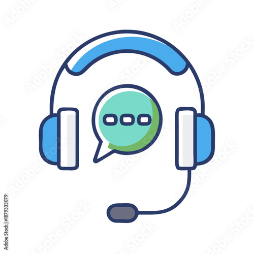 Headset Representing Call Center Services for Customer Communication Support