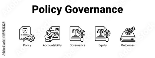 Policy Governance web banner icon vector illustration concept for  with icon of Policy, Accountability.