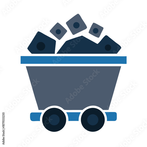 Mining Cart Transporting Coal Within Industrial Mining Operations