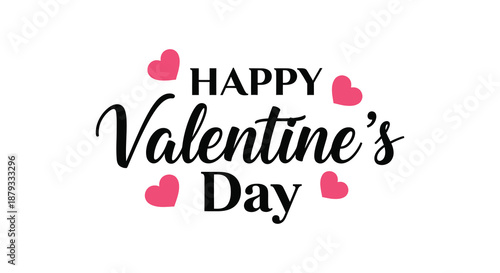 A lovely valentine s day greeting with swirling script and pink hearts a striking silhouette