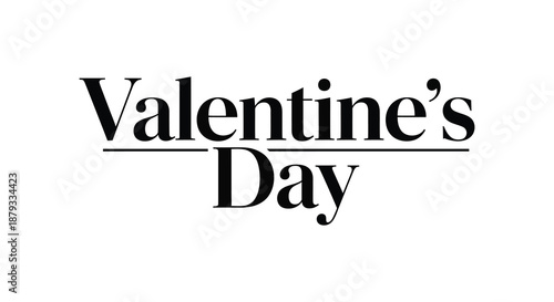 A striking black and white typographic design prominently displaying the words valentine s day as a silhouette