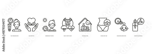 Personal Care Routine Banner Illustration Featuring Daily Skincare Routine, Self Care Ritual, Morning Beauty Routine, Healthy Lifestyle Habit, Home Spa Routine, Natural Body Care, Relaxing Wellness