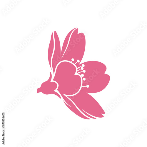 Stylized Sakura Flower Silhouette