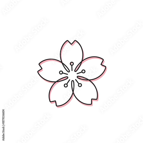 Outline Sakura Flower Icon