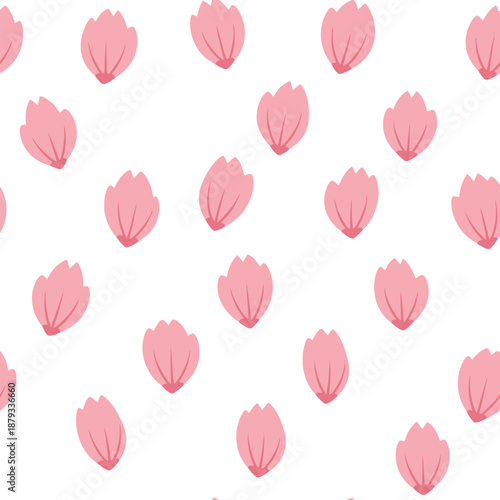 Repeating Sakura Petals Background