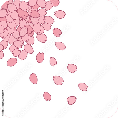 Sakura Petals Corner Composition