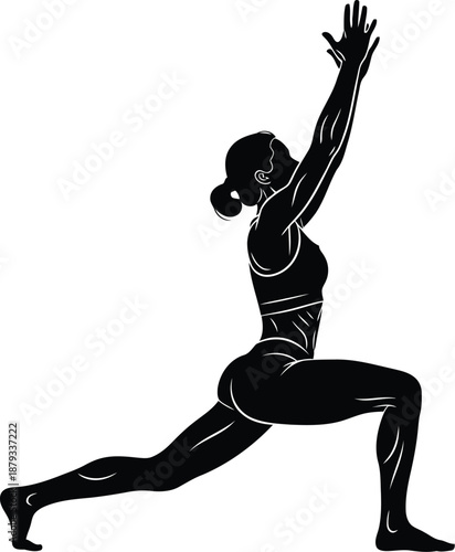Dynamic Yoga Pose Silhouette for Fitness & Wellness