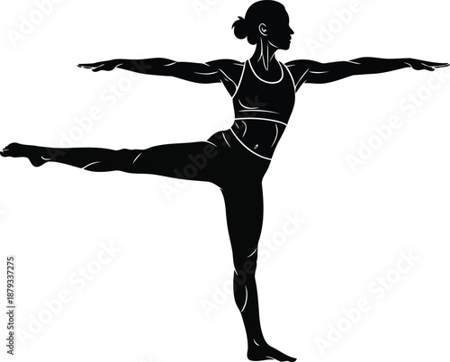 Dynamic Silhouette of a Dancer in Elegant Pose