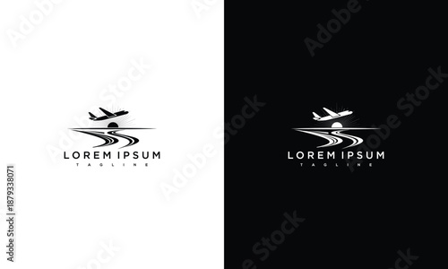 Modern abstract logo design concept for sports and fitness brand identity on white and black background alternatives displayed side by side
