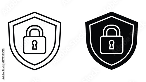 Secure protection shield with lock icon