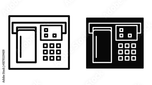Cash register icon set in two different colors
