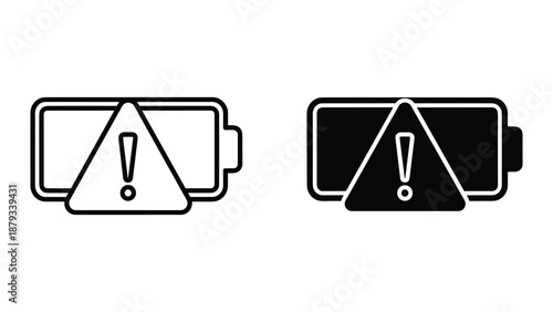 Low battery warning sign on mobile phone
