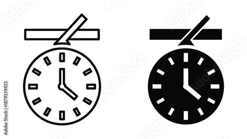 Simple clock icons in different styles