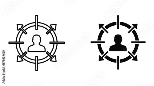 Targeting customer icon set