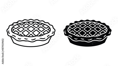 Delicious pie illustration with lattice crust