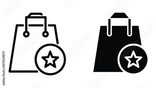 Shopping bag icon with star symbol