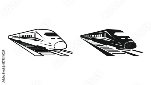 Modern high speed trains moving on railway tracks