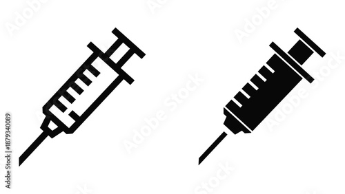 Medical syringe icon set