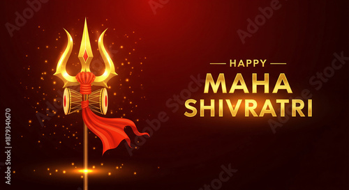 Wallpaper Mural Maha Shivratri greeting banner. Hindu celebration card for web design. Vector illustration Torontodigital.ca