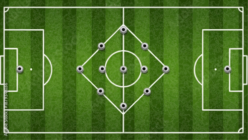 Soccer Field Tactical Formation Illustration