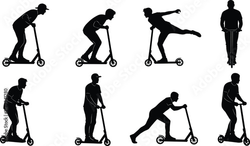 Black vector silhouette of soldiers and marksmen aiming rifles, tactical shooting team collection, military combat mission icons, professional armed security force graphics