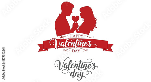 A romantic valentine s day celebration featuring a couple embracing and a heart shape a lovely silhouette