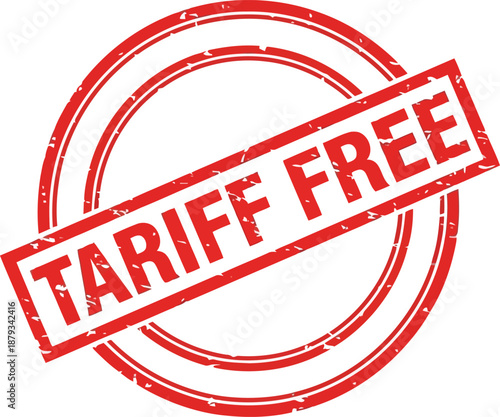 Tariff Free Stamp Vector Illustration for Businesses