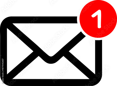 Email Notification Icon Vector New Message Mail Alert Symbol