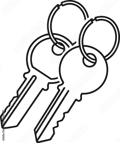 Minimalist Key Icon on Keyring - Perfect for Home Security and Lock Services