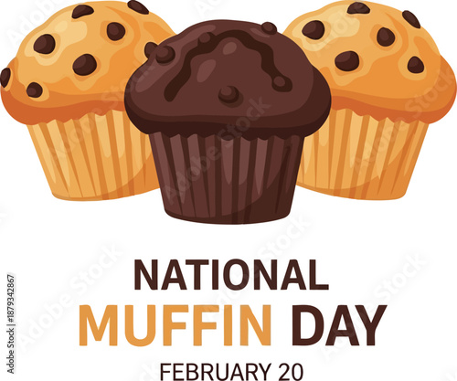 Delicious Muffin Day Celebration Illustration