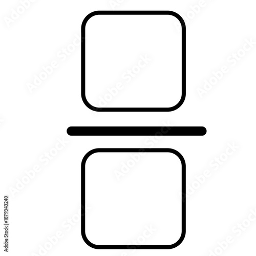 Fraction bar symbol line art great for teaching numerator denominator, worksheets, and playful children’s math visuals.