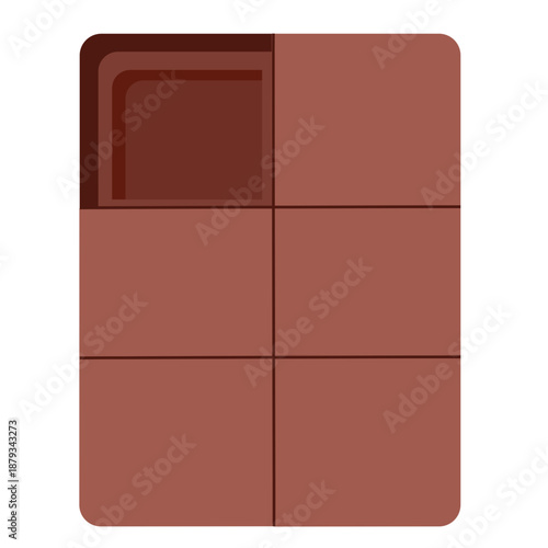 Chocolate bar thirds visual suitable for teaching 1/3, learning apps, and decorative elementary math worksheets.