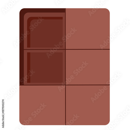 Bild auf Leinwand Chocolate bar sixths ideal for teaching 1/6, homework sheets, and playful children’s fraction learning illustrations