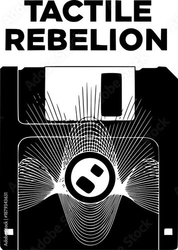 Retro 90s floppy disk with digital waves vector. Flat illustration of nostalgia meeting modern technology. Isolated on white for vintage tech and storage concepts.