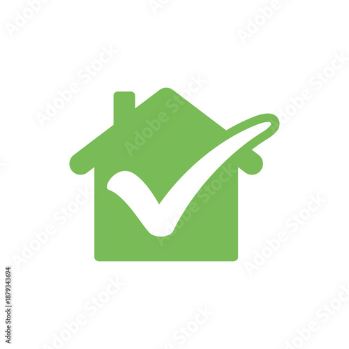 Home Check Mark Icon Vector Template Illustration Design