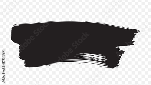 Black brush stroke on transparent background