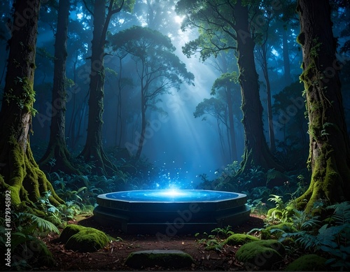 Wallpaper Mural Luminous, mystical pool in a deep, enchanting forest clearing Torontodigital.ca