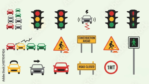 Traffic Signals and Road Signs Collection.