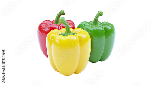 Three Bell Peppers: Red, Yellow, and Green