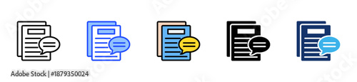Task Comment Icon Collection With Multiple Styles