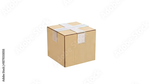Brown Cardboard Box with Transparent Tape