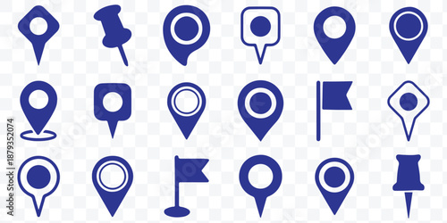 Map pointers, pin, marker, navigation, GPS, position, pointer. Location Pin Icon Vector Flat and Clean Look Isolated on transparent background.