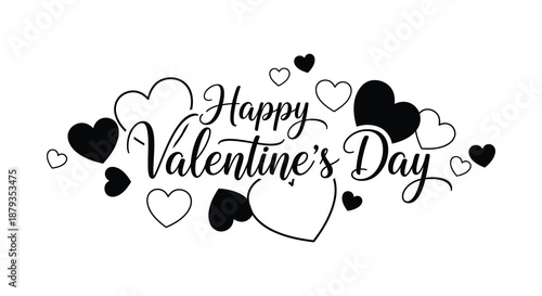valentine s day celebration with hearts and silhouette high quality professional detailed modern elegant stylish clean